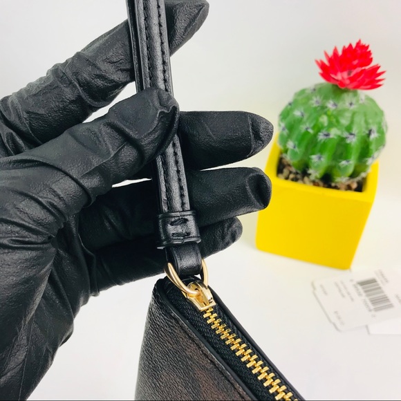 Coach Zip Long D. Brown Monogram Wristlet Wallet - Picture 4 of 8